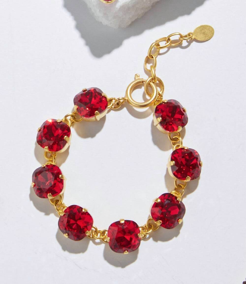 NEW LA VIE PARISIENNE women's large crystal bracelet in red
